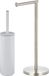 Spirella Badkamer accessoires set - WC-borstel/toiletrollen houder - metaal - ivoor wit/zilver