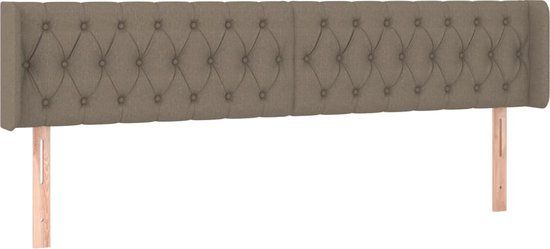 vidaXL Hoofdbord met randen 183x16x78/88 cm stof taupe