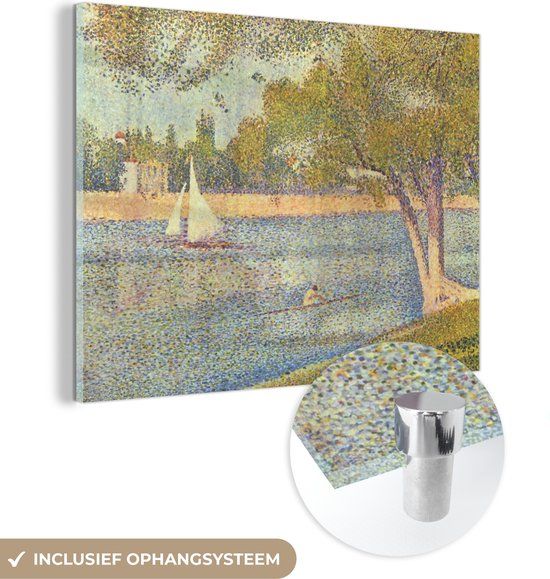MuchoWow® Glass Painting 120x90 cm - Acrylic Glass Painting - De Seine bij La Grande Jatte - Georges Seurat - Photo on Glass - Paintings