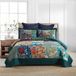 Autumn Dream Katoenen sprei, quiltsets, omkeerbaar beddengoed, vintagebloemen, patchwork, turquoise, kingsize