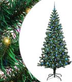 vidaXL - Kunststof - Voorverlichte - Kerstboom - Groen - 240 cm