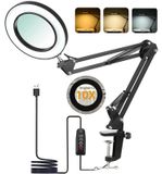 Loupe LED avec pince, grossissement 10x, 72 LED, dimmable, noir