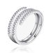 Elenza AMS Elenza Sterling .925 Zilveren Dubbele Band Ring met Zirkonia