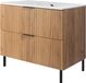 3xE living Meuble sous lavabo sur pieds 80 cm, chêne Craft, poignées noires