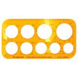 Studygraph Graph'it Studygraph - Normograaf voor technisch tekenen, kaarten en diagrammen - Trace Circles: 9 vormen van 36 tot 60 mm diameter - Schokbestendig, bestendig plastic - 27 x 14 cm