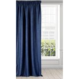Eurofirany Amelia Gardine gordijn plooiband effen canvasbinding woonkamer lounge 1 STK, polyester, blauw, 140x270cm