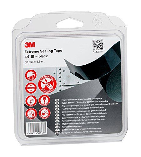 3M 4411B5055 High-Performance Afdichtband - 50 mm x 5,5 m - Zwart
