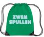 Bellatio Decorations Zwemspullen rugzakje - groen - nylon zwemtas - met rijgkoord - zwemles - sport - kinderen en volwassenen