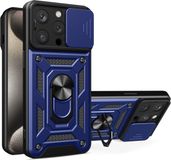 Techsuit Hoesje geschikt voor Apple iPhone 16 Pro - Camshield Back Cover - Blauw