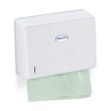 Relaxdays handdoekdispenser muur, voor H2 papieren handdoekjes, vouwhanddoekdispenser, HxBxD 20,5 x 27,5 x 10 cm, wit