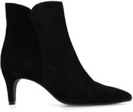 Manfield - Femme - Bottines en daim noir à talon - Taille 36