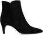 Manfield - Femme - Bottines en daim noir à talon - Taille 36