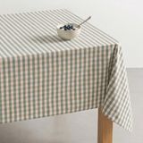 GAMUSI Vlekbestendig Tafelkleed MAVY – 2 kleuren Vichyruit – Katoen Look – 140x300 cm – Geel