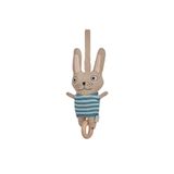 OYOY M107350 Lapin hochet Bleu/Gris