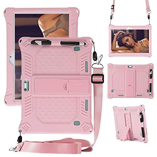 RLTech Koffer voor LNMBBS X30, Zacht Kindvriendelijk Lichtgewicht Ingebouwde Standaard Beschermhoes voor LNMBBS X30/UNNU 10 Inch/UCSUOKU 10 Inch/MDY 10 Inch, Roze
