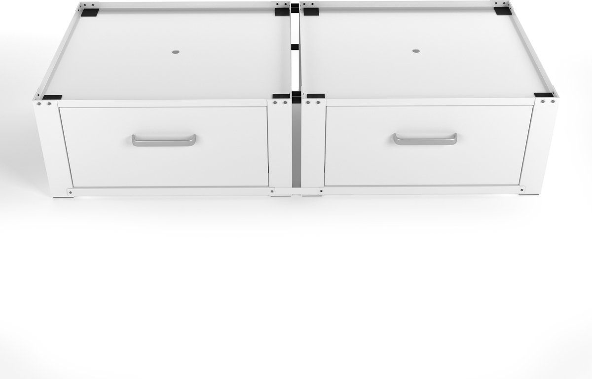 Wasophoogte Wasmachine Verhoger met Lade - Dubbel - Wit - 31cm - Universeel