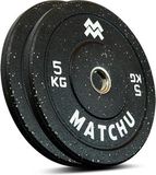 Matchu Sports - Halterschijven - Hi temp bumper plates - 5 KG - Set van 2 - Zwart