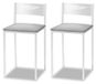 Chaises de cuisine avec dossier, lot de 2, similicuir, gris, 35x35x64 cm