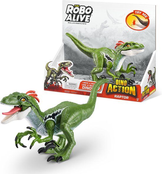 Robo Alive Dino Action Raptor - ZURU - Groen - 3+ jaar