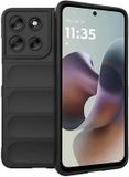 Techsuit Hoesje geschikt voor Motorola Moto G56 - Magic Shield Silicone Back Cover - Zwart