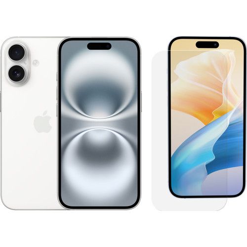 Apple iPhone 16 128GB Wit + BlueBuilt Screenprotector Glas