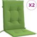 vidaXL Stoelkussens - 2 stuks - Lage rug - 100x50x4 cm - Stof - Gemêleerd - Groen