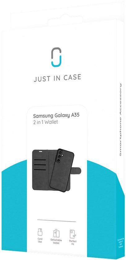 Just in Case Book Case Samsung Galaxy A35 - Black - PU Leather - Detachable