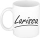 Bellatio Decorations Larissa Naam koffiemok - beker - met sierlijke letters - wit