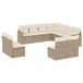 vidaXL 12-delige Loungeset met Kussens, Beige, Poly Rattan