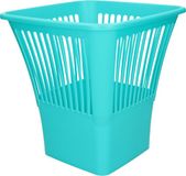 Plasticforte Afvalbak/vuilnisbak - prullenbak - plastic - blauw - 30 cm - kantoor