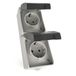 EMOS - 2-voudig geaard stopcontact met klapdeksels - opbouw voor verticale wandmontage - geschikt voor vochtige ruimtes en buiten, 250 V~/16 A max., beschermingsklasse IP44/IP54 - Schuko, kunststof