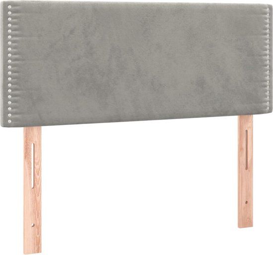 vidaXL Hoofdbord 100x5x78/88 cm fluweel lichtgrijs