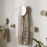 Furniteam Wand Kapstok Met Spiegel, Hout, Beige/Naturel, 20 cm