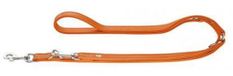 HUNTER Cannes Verstelbare Hondenriem, nappa rundleer | Nappaleer, zacht, elegant, 15/200, oranje