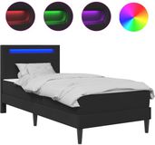 vidaXL - Bedframe - met - LED-stripverlichting - Zwart - 80 - x - 200 - cm - Kunstleer