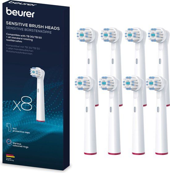 Beurer opzetborstels Sensitive - Compatibel met Oral-B* - 8 Stuks