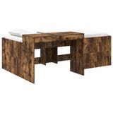 vidaXL Kinderhoogslaper met bureau Gerookt eiken 75 x 190 cm