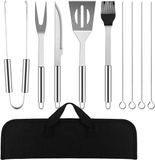 Okado BBQ Gereedschapset 10-delig – RVS Barbecue Tools met Opbergtas