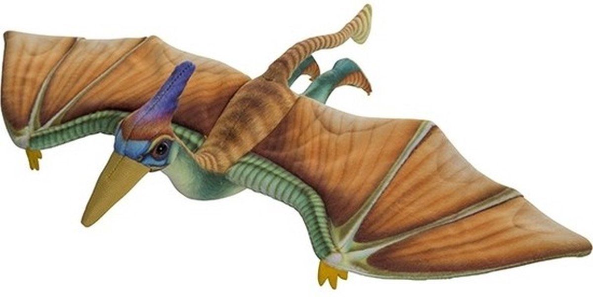 Nature Planet Pluche gekleurde pterosaurus knuffel 40 cm - Pterosaurussen dinosaurus knuffels - Speelgoed voor baby/kinderen