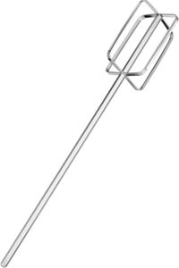 Garde sans marque en acier inoxydable - Fouet de cuisine pour perceuse - Mélange efficace - Poignée ergonomique - 40 cm - Argent