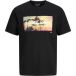 JACK & JONES Jjindiana Tee Ss Crew Neck Heren (1 stuk), zwart.