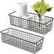 SheeChung Boerderij Decor Metalen Draad Opslag Organizer Bin Basket (2 Pack) - Rustieke Toiletpapierhouder - Opbergorganizer voor Badkamer, Keukenkasten, Bijkeuken, Wasruimte, Kasten, Garage (zwart)