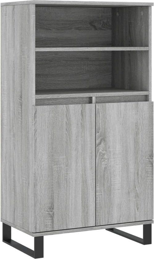 vidaXL Hoge kast 60x36x110 cm bewerkt hout grijs sonoma eikenkleurig