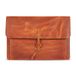 Londo Echt nerf lederen MacBook Pro Case met voorvak en klep sluiting (camel, 15-16 inch)