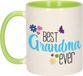 Bellatio Decorations Cadeau koffie/thee mok voor oma - groen/blauw - beste oma - keramiek - 300 ml