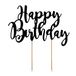 Taartopzetstuk Happy Birthday Taartopzetstuk, opschrift, taartdecoratie 'Veel wensen' voor feestjes, verjaardagsfeest, kinderen, dames, zwart