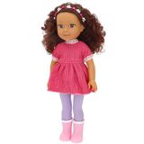 ColorBaby Mara 39361 Kinderpop, beweegbaar, 36 cm, krullend bruin haar, casual stijl, inclusief kleding, realistische poppen, speelgoed voor kinderen vanaf 3 jaar, kerstcadeaus voor kinderen (39361)