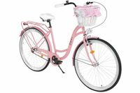 Davi Lila – Stadsfiets – 28 inch – 1 versnelling – Terugtraprem/V-brake – Lage instap – Roze/Zwart