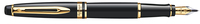 Waterman Expert vulpen - Glimmend zwart & goud - Medium - Blauwe inkt
