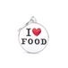 MyFamily Hond Medaille Gemaakt In Italië, Medium Cirkel "I Love Food"